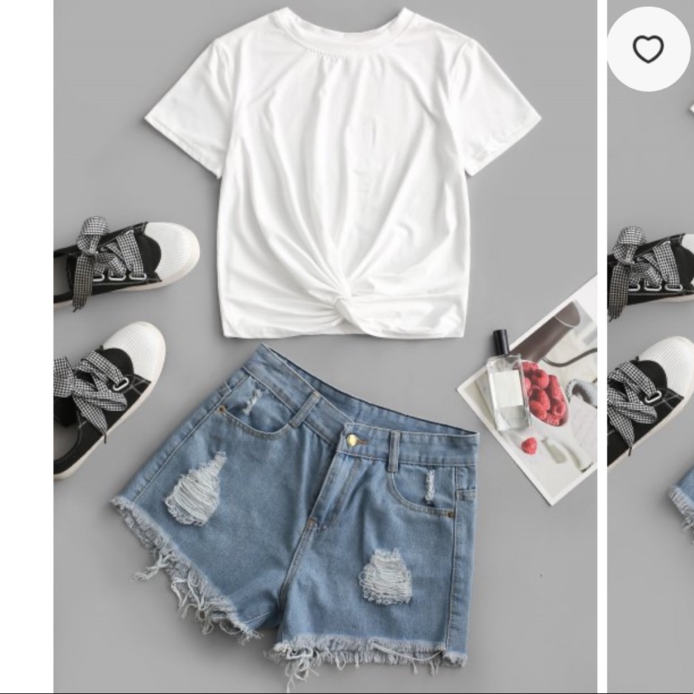 Distressed Denim Shorts